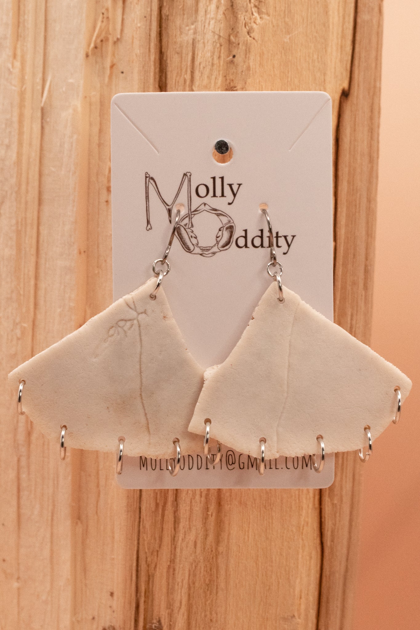 Large Turtle Shell Plates with Rings Earrings