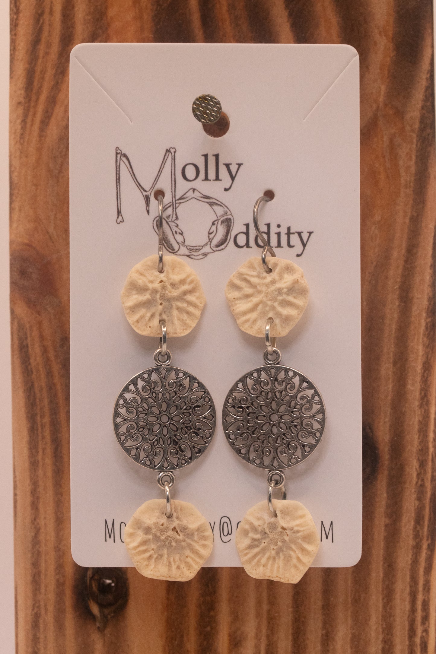Double Textured End Cap Earrings