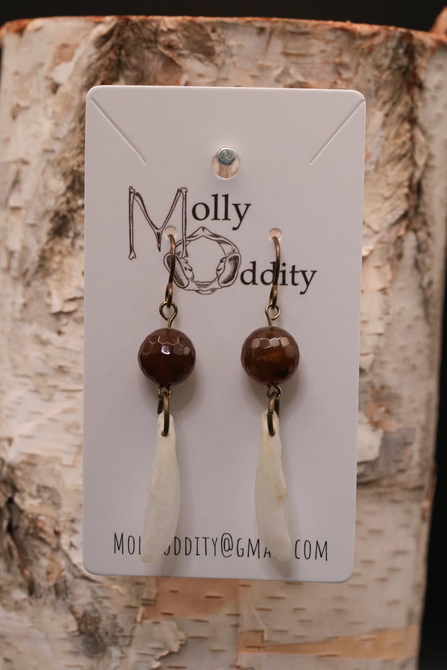Fish Bone & Bead Earrings