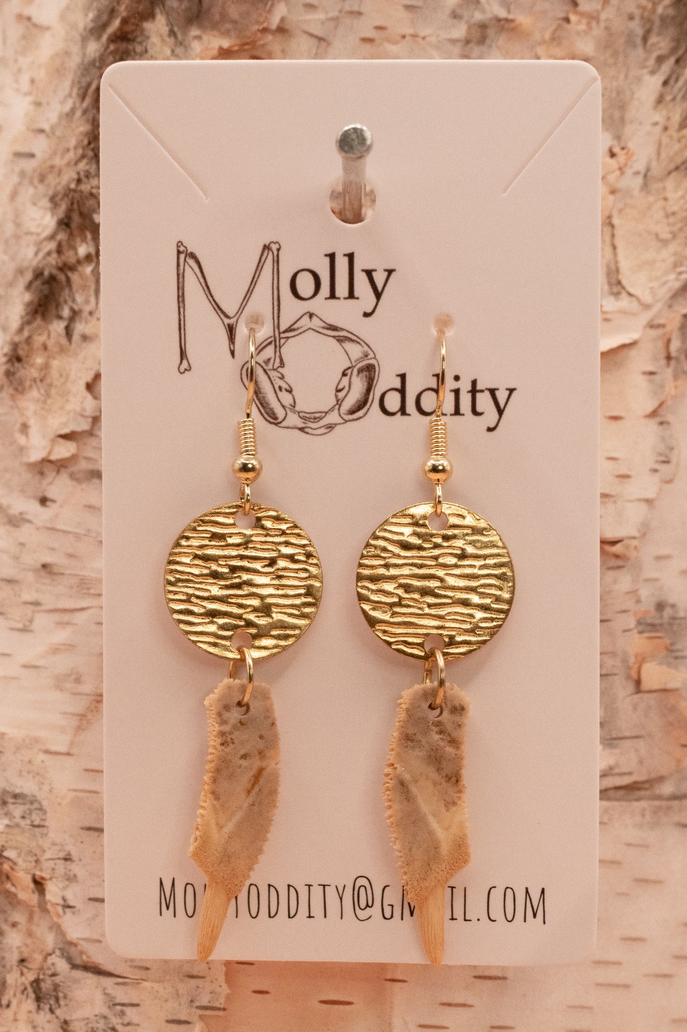 Turtle Shell with Textured Disc Earrings