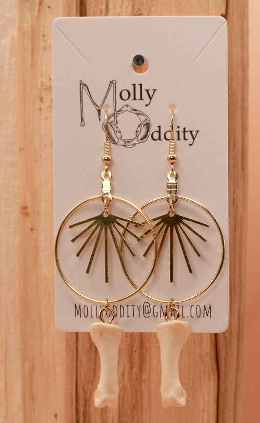 Turkey Toe and Sunray Pendant Earrings