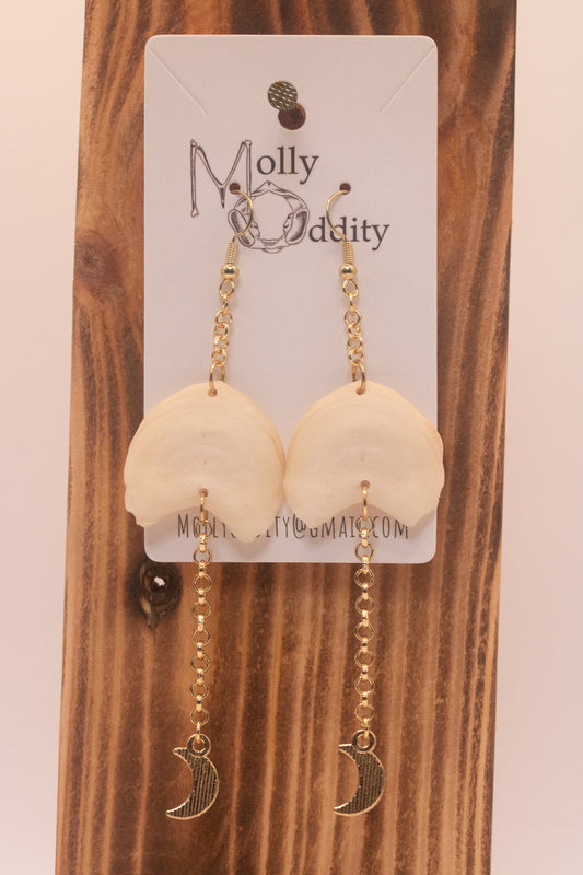 End Cap & Small Moon Earrings