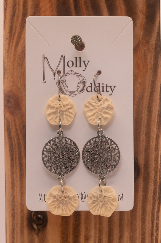 Double Textured End Cap Earrings