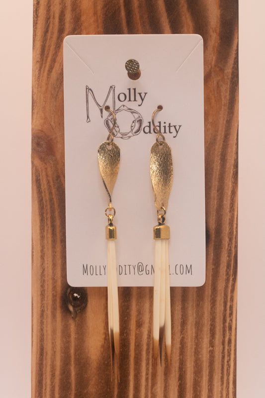 Quill & Gold Twist Earrings