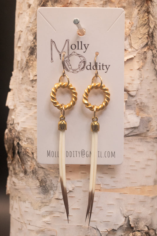 Quill & Gold Rope Hoop Earrings