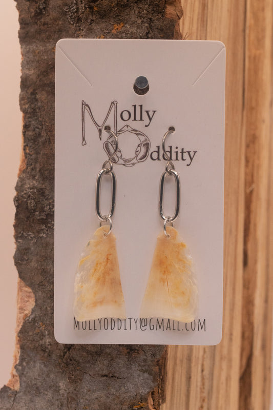 Fish Bone & Link Earrings