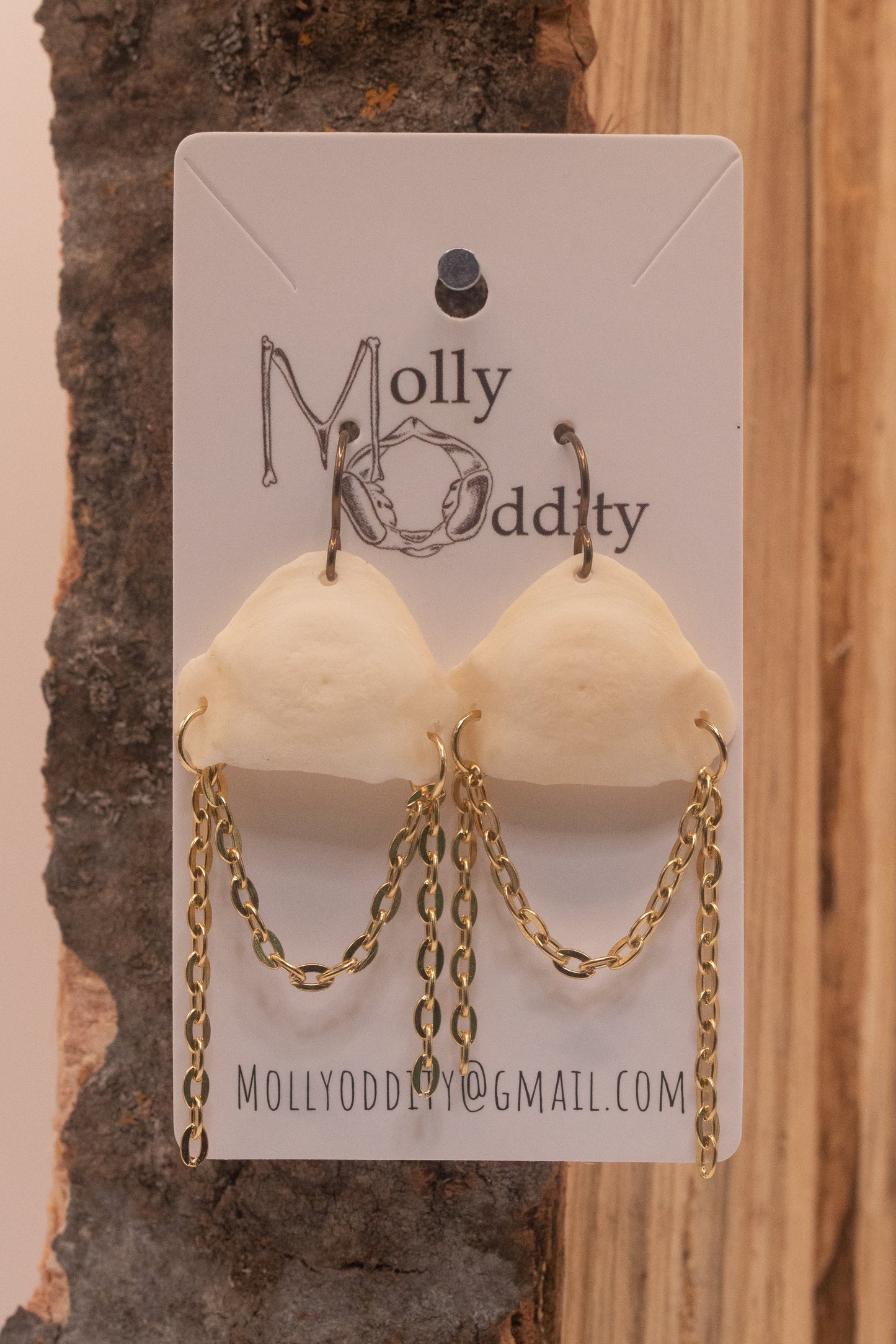 Cap & Hanging Chain Earrings