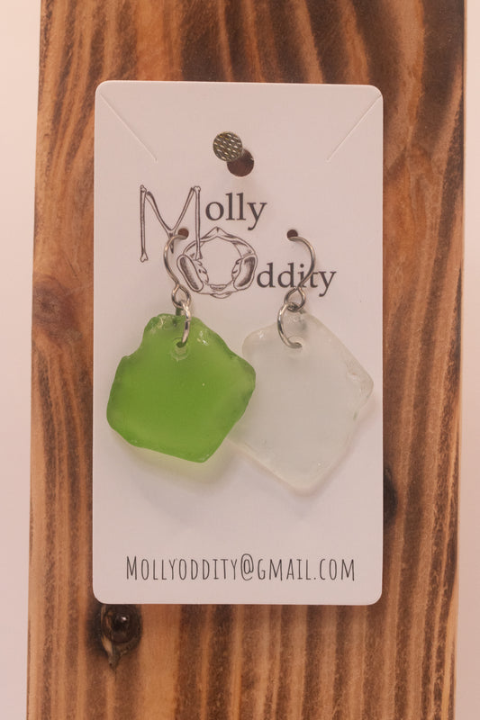 Asymmetrical Sea Glass Earrings